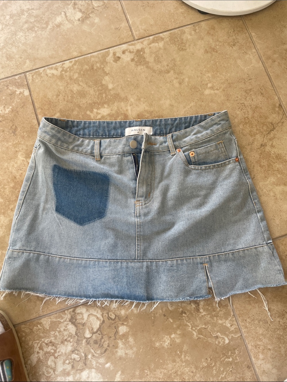 Hausen Light Blue Denim Mini Skirt